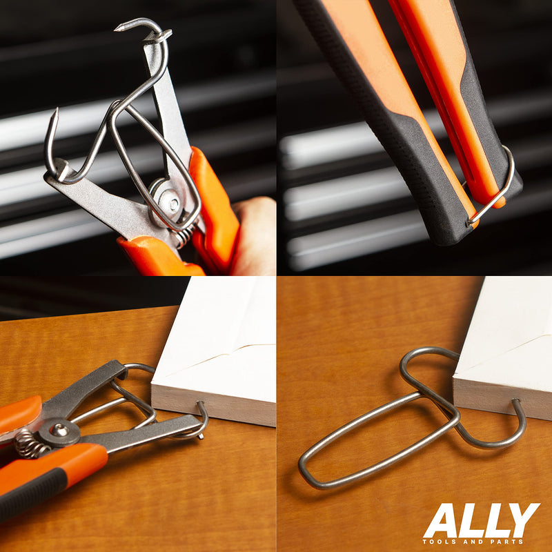 [Australia - AusPower] - ALLY Tools Miter Spring Clamp Pliers with 16 Miter Spring Clamps - Spring Loaded Handle Design – Long 8 inch Handle for Big Hands for use with Wood Trims, Moldings, Picture Frames, and Woodworking. 