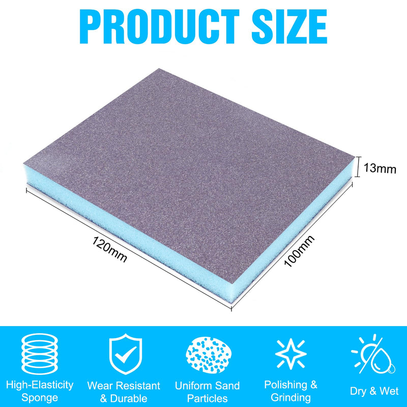 Pack of 12 Sanding Sponge Dry & Wet Sandpaper 60/80/120/220/320/400 Grit Coarse Fine Sandpaper Set Sandpaper for Wood, Metal, Wall, Paint, Car Paint MIX