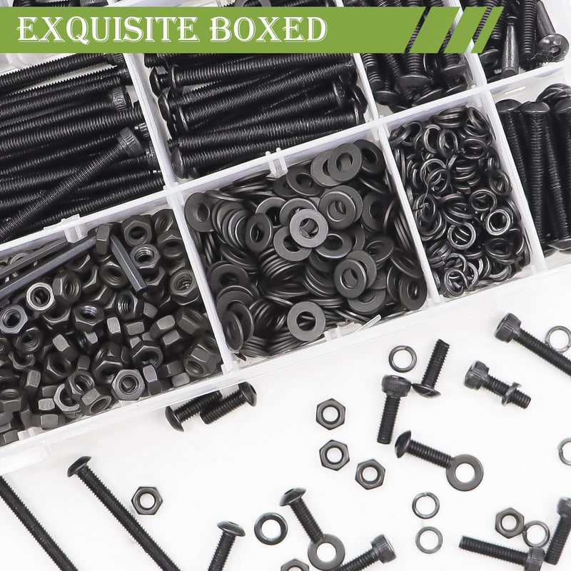 [Australia - AusPower] - mxuteuk 540PCS M2 M3 Metric Screws Assortment Set Suitable for 3D Printer DIY,Hex Socket Head Cap Screws Bolts Nuts Kit+mxuteuk 1260PCS M4 Screws kit,M4x6mm-40mm Metric Screws Bolts Washers Nuts Kit 