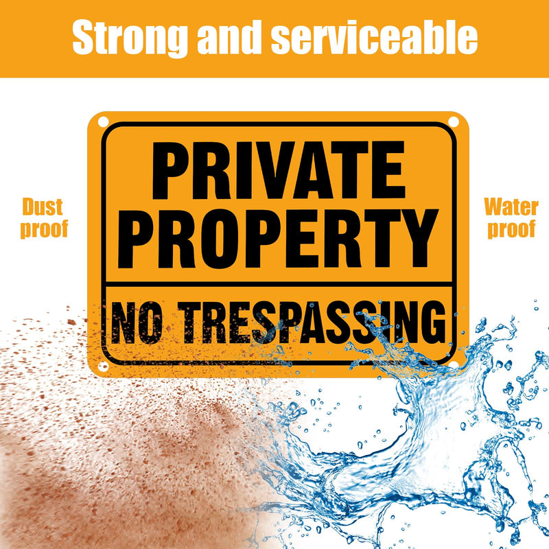 LEIFIDE 12Pcs No Trespassing Private Property Signs 7 x 10 Inch Metal Reflective Aluminum No Trespassing Sign Weatherproof Warning for Property Security(Safety Orange,Yellow, Black) Safety Orange Yellow, Black