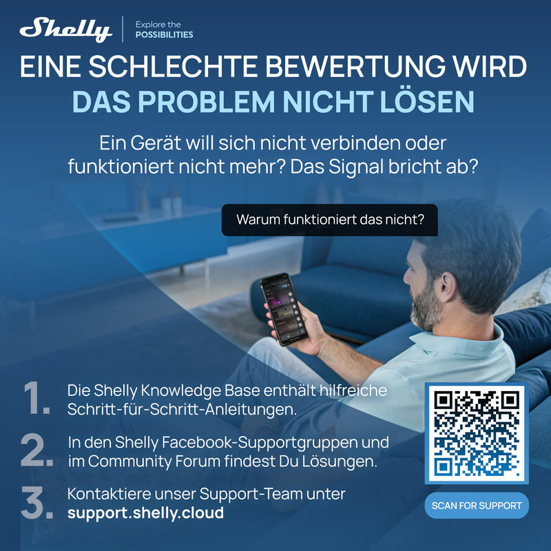 Shelly EM Gen4 WLAN Smart Energy Monitor, Real-time Power Consumption Measurement, 2-Channel Single-Phase, 50A Current Transformer Included, Contactor Control, Matter Compatible, No Hub Required