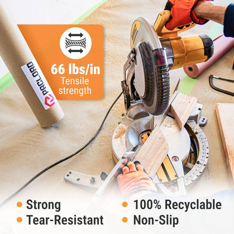 Floor Protection Paper 24" x 166 ft - USA-Made Brown Rosin Paper Roll, 7 Mil Heavy-Duty Builders Paper for Painting, Construction, Hardwood Floor Cover - Protection from Paint, Dust, Foot Traffic 332 sq ft (24" x 166' Roll)