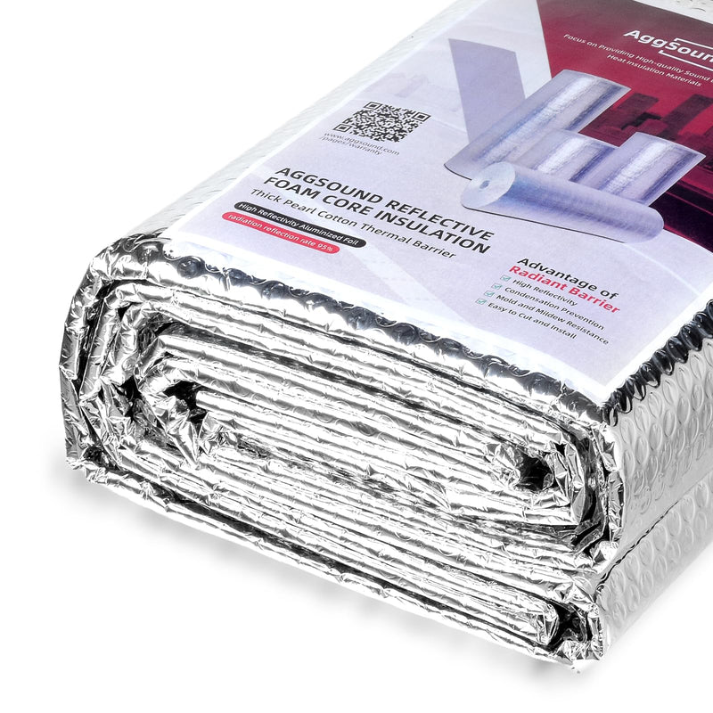 Reflective Insulation Aluminum Foil Sheets 47.2 in X 10ft，3mm, Bubble Wrap for Packing Attic Door Insulation Cover, Window Tint for Home Heat Blocking, Window Film, Garage Door Screen 47.2in X 10ft X 3mm