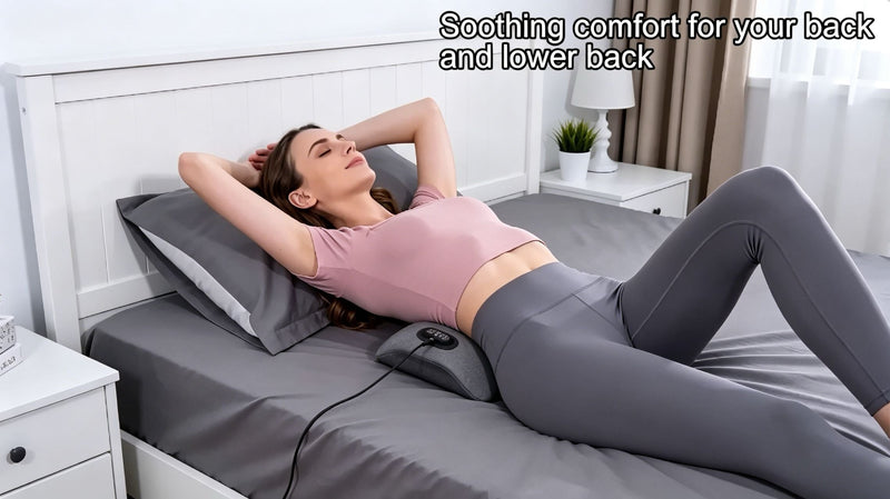 Lower Back Massager, Heat Vibration Lumbar Support Pillow