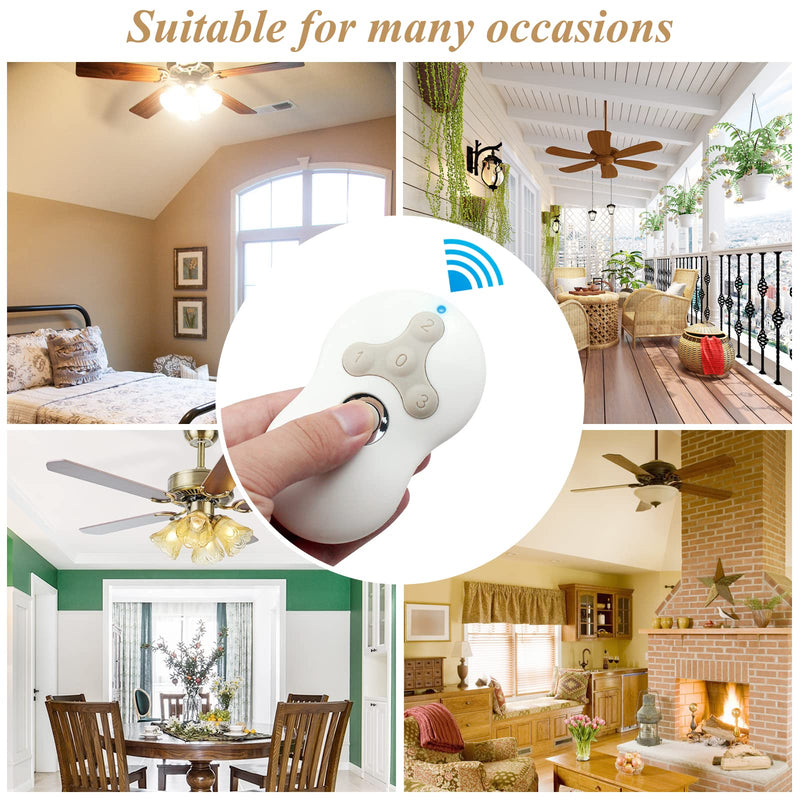 Universal Ceiling Fan Remote Control Kit, Compatible with Hunter, Harbor Breeze Hampton Bay, 3-Speed Control Fans with Dimmer, Remote Works with Hunter 99122 99123 99600 RC-05+5R
