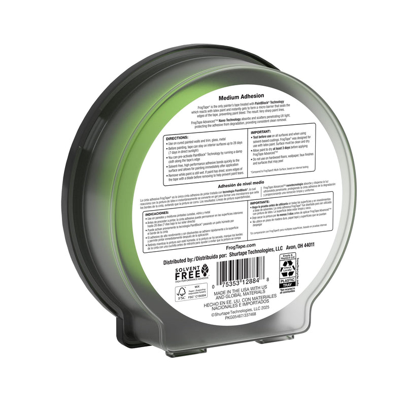 FrogTape Advanced Painter's Tape, 1.5 in Wide (1.41 in x 45 yd) Multi-Surface Painters Tape with PAINTBLOCK, Conforms Around Curves & Contours, Tear-Free Removability, Green, 1 Roll (105891) 1.5” x 45 yd (Pack of 1)