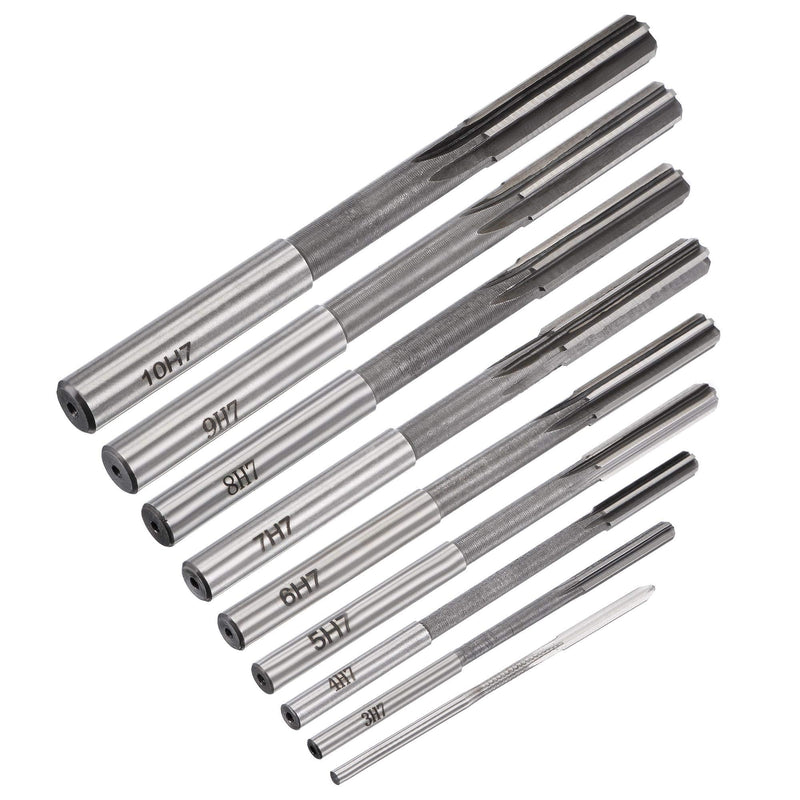 [Australia - AusPower] - uxcell Chucking Reamer Set Lathe Machine Reamer Straight Flute Milling Cutter High Speed Steel H7 Tolerance (2mm 3mm 4mm 5mm 6mm 7mm 8mm 9mm 10mm) 9pcs 