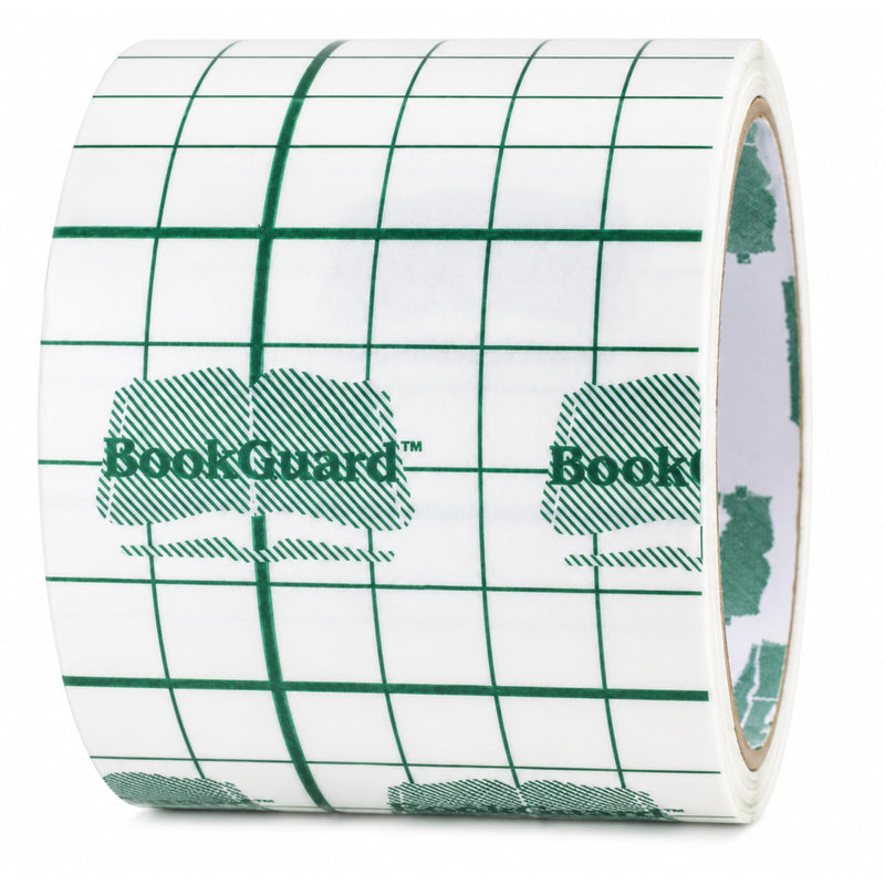 BookGuard 3" Clear Repair Tape, Acid-Free Archival-Safe Vinyl Mending Roll with Grid Liner for Spines, Covers, Hinges, Library Conservation & Restoration, 10 Yards 3" Wide 1