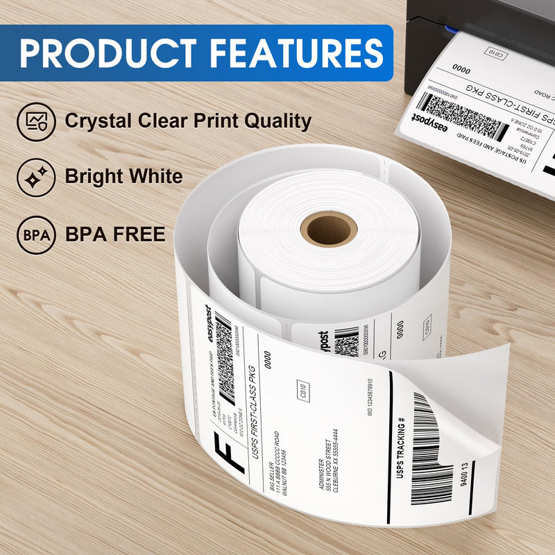 MaxGear 4" x 6" Direct Thermal Labels, 4000 Pcs/16 Rolls, Perforated White Mailing Shipping Package Labels, Commercial Grade, Permanent Adhesive, Compatible with Most Thermal Printers 16 Rolls