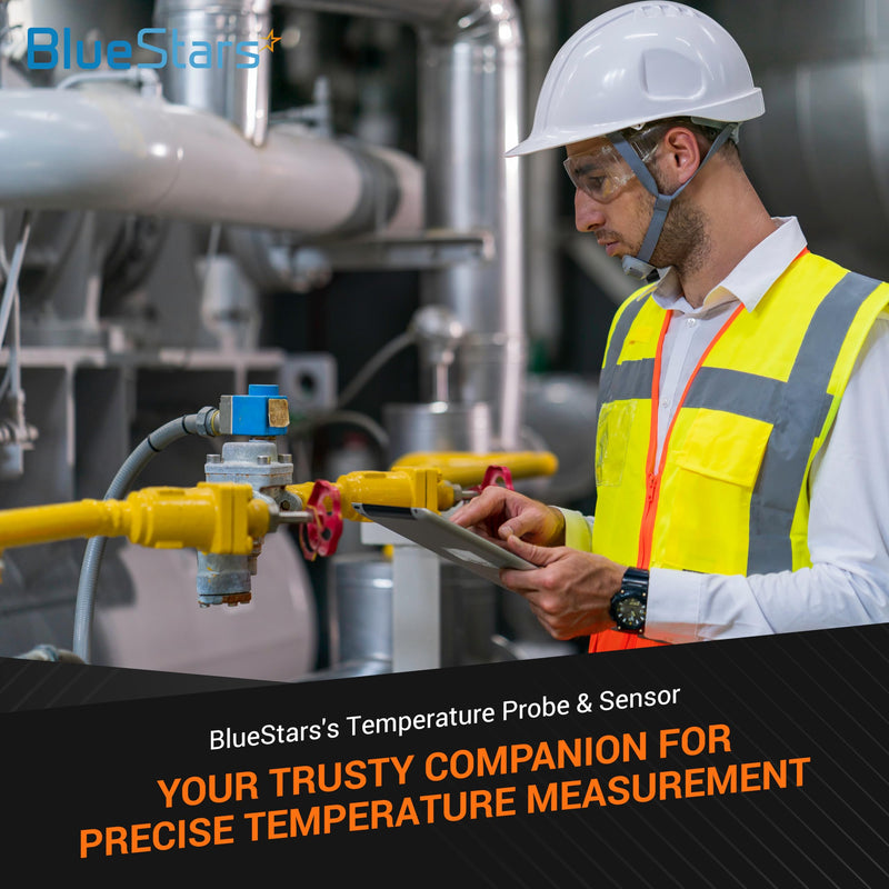 [Australia - AusPower] - Waterproof RTD PT100 Temperature Sensor - BlueStars Stainless Steel 3-Wire Digital Thermistor Probe for PID Temperature Controller 4x30mm with 2m/78.74in Cable -50°C to 200°C 