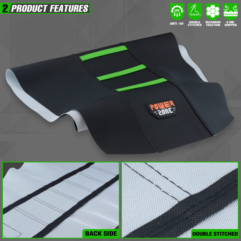 Universial Dirt Bike Seat Cover - Soft Ribbed Rubber Seat Covers for Motorcross Enduro Green