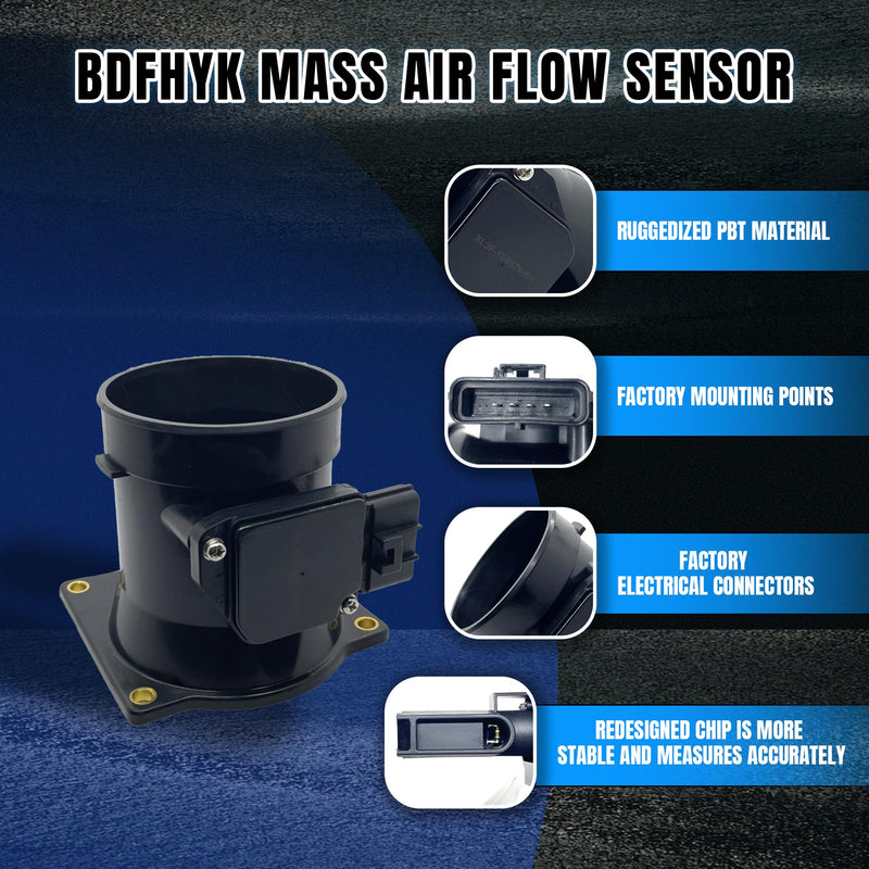 XL3F12B579BA Mass Air Flow Sensor MAF Sensor Fits for 1998-2003 Ford F150/250/350/450/550, 1998-1999 Taurus, 1999-2002 Lincoln Navigator Replaces# XL3F12B579BA, XL3F-12B579-BA