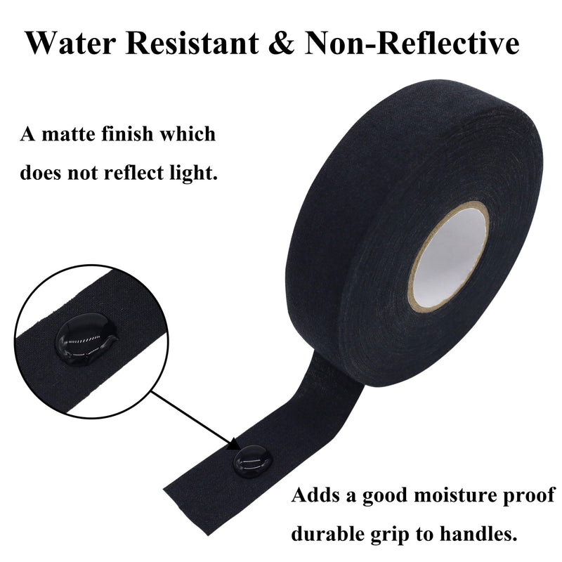 Gun Grip Tape, Tactical Goon Tape, Water Resistant & Non-Reflective Handgun Grip Tape to Improve Handles, Multipurpose Wrap Tape for Guns, Rifle, Pistol and Shotguns - 1 Inch x 27.34 Yards 2 Rolls Black