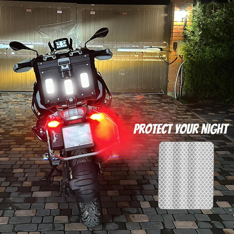 20 Pcs Super Reflection Reflective Stickers - Reflective Tape Reflection Stickers Mailboxes Made 3M Diamond Grade White for Helmets Cars More 3.15" X 1.18"