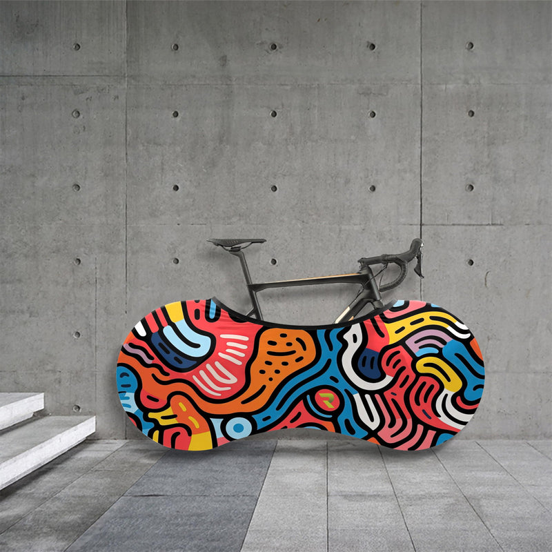 Bike Cover for Indoor Storage, High-Elastic Bicycle Cover Protective Bike Wheel Cover for Floors & Walls, Premium Bike Covers for Road & Mountain Bikes(Abstract) Abstract