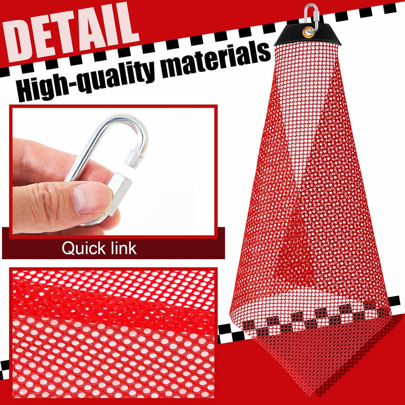 [Australia - AusPower] - 4 Sets Safety Warning Flag Red Mesh Safety Flag with Quick Link 18" x 18" for Truck Loads(Single Corner) Single Corner 