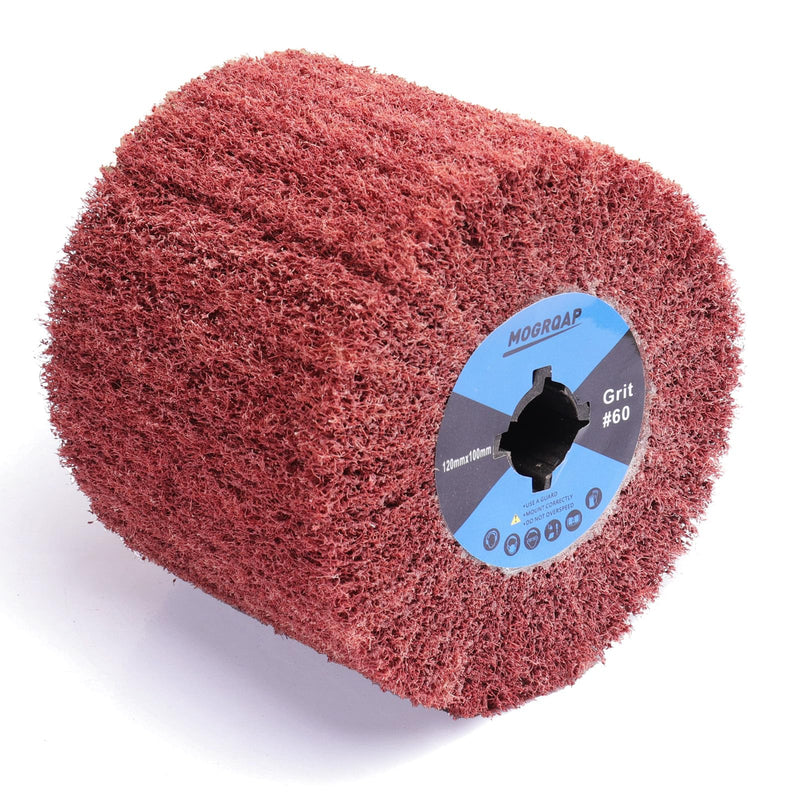 [Australia - AusPower] - MOGRQAP Sanding Roller Brush Grit 60 Sanding Sleeves Sanding Roll Brush Sanding Rollers for Satin Machine Brush Machine Wood Metal Surface Polishing 60 Grit 