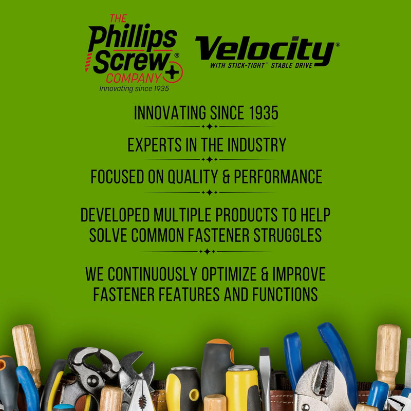 [Australia - AusPower] - Velocity Exterior 1 1/2 Wood Screws DIY Pack (Size #8) Fence Screws for Wood, Stick Tight Technology, Made with Carbon Steel, Includes 1 Hexstix Drive Bit (100 Pieces) #8 x 1 1/2" Small Pack 