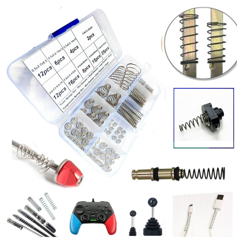 [Australia - AusPower] - 100pcs Conical Spring Compressed Spring Assorted Set, 304 Stainles Steel Metal Taper Conical Spring Compression Small Springs Compression 1 Set (100pcs) 