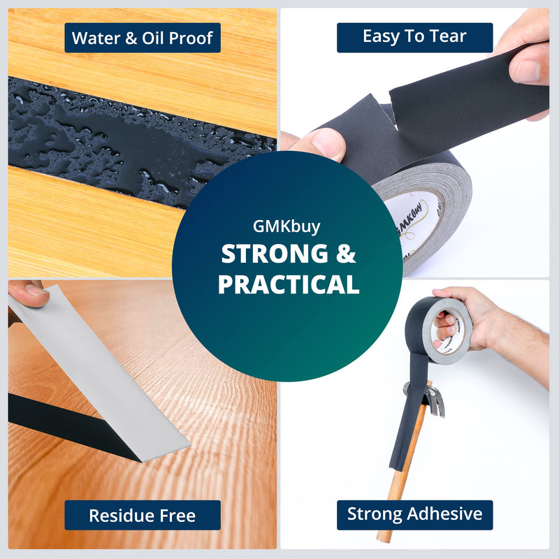 [Australia - AusPower] - 2 in x 10 Yd Black Gaffers Tape – Heavy Duty, Non-Reflective, Easy to Tear, Waterproof Matte Gaffer Stage Tape – Gaff Cloth Tape for Photography, Filming Backdrop & Production 2 Inch x 10 Yard - [1 Pack] 