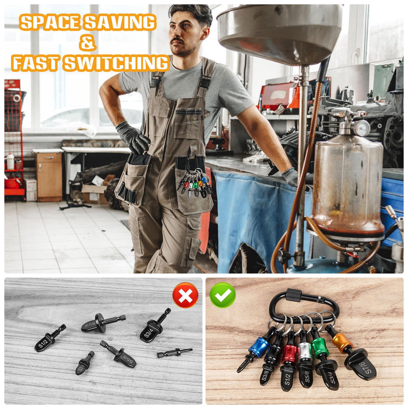 [Australia - AusPower] - 12PCS Swage Tool HVAC Repairing Set with Bit Holder, Air Conditioner Copper Tube Expander Swaging Tool Drill Bit Copper Pipe Swage, 1/4'', 3/8'',1/2'',5/8'',3/4'',7/8'' Bits Set (12PCS) 12PCS 