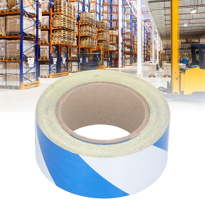 Reflective Safety Warning Tape Blue White Striped Hazard Marking Tapes for Highways Construction Equipment Factories PET 5cm x 30m