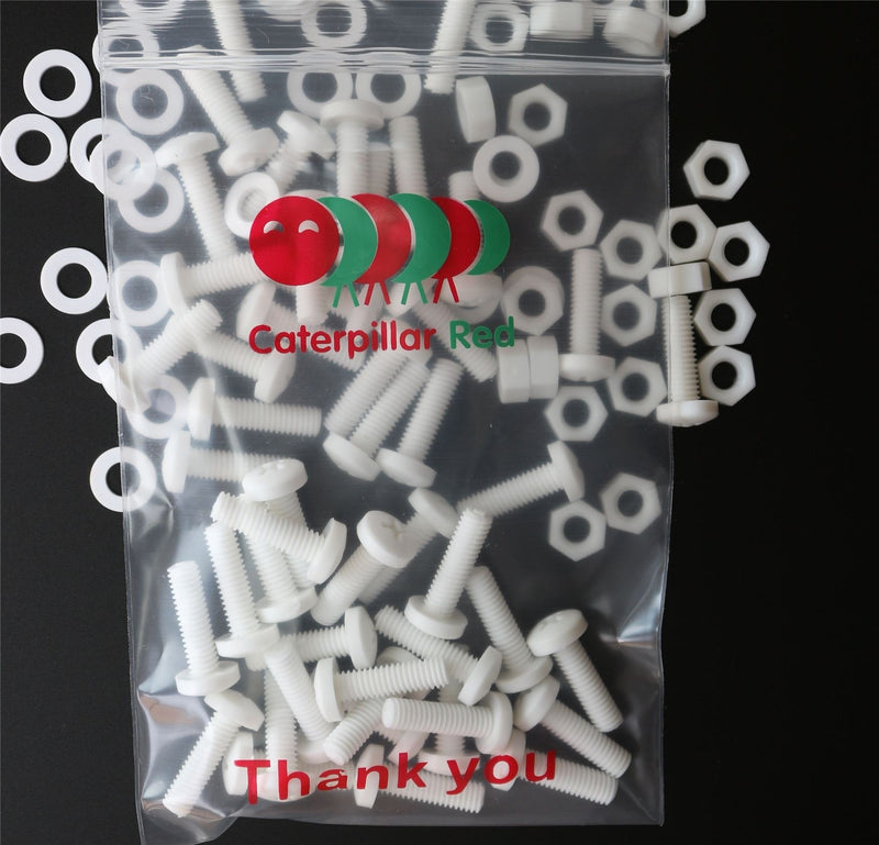 [Australia - AusPower] - 50 x White Pan Head Screw Polypropylene (PP) Plastic nuts and bolts, M6 x 20mm, Chemical Resistant, Water Resistant, Anti Corrosion, M6 x 20mm, (15/64 x 25/32 in) 