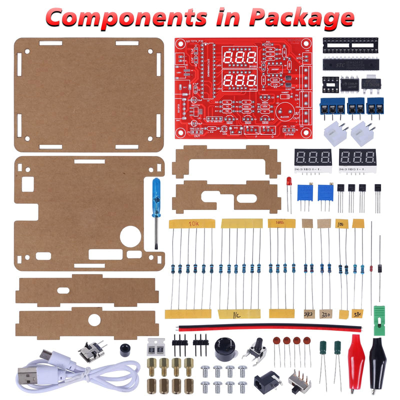 MiOYOOW Soldering Practice Kit, DIY PWM Adjustable Signal Generator Voltage Current Tester Electronics Project Kit, LED Display Multifunctional Frequency Counter Soldering Kit for Learning
