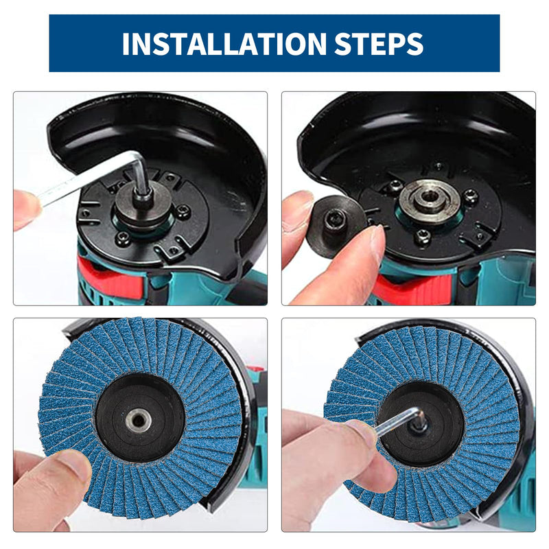 [Australia - AusPower] - MOGRQAP Pack of 12 76 mm Flap Discs, Fine Surface Flap Sander, 40/60/80/120 Grain Angle Grinder, Polishing Mop, Sanding Discs, Flap Disc for Metal, Wood, Steel Grit set 12 pieces 76 mm 