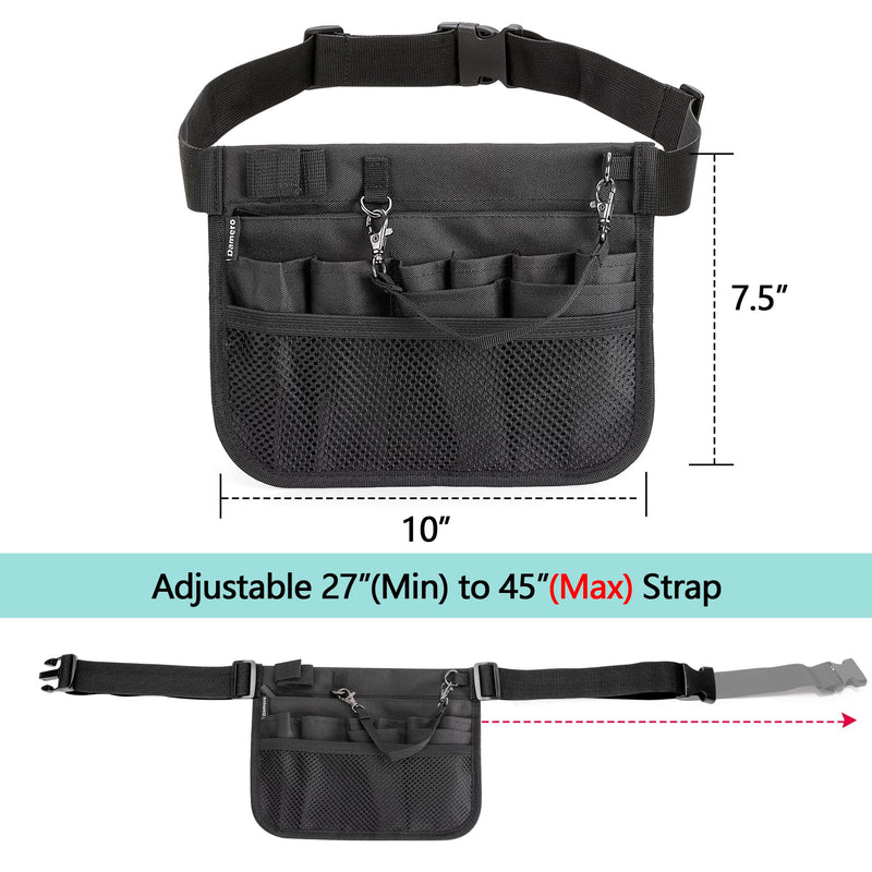 [Australia - AusPower] - Damero Nurse Fanny Pouch, Nurse Waist Pack with Tape Holder, Nurse Waist Organizer Belt for Stethoscopes, Bandage Scissors and Other Medical Supplies, Black 