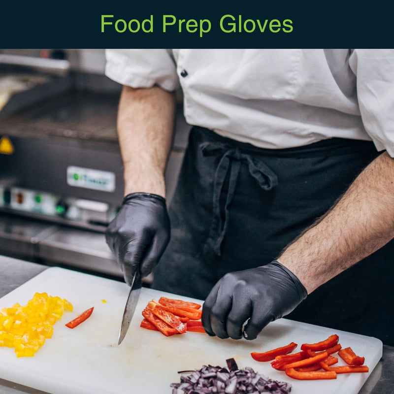 [Australia - AusPower] - Disposable Black Nitrile Gloves Large 100 Count - Extra Thick 4.5 Mil - Powder and Latex Free Rubber Gloves - Surgical Medical Exam Gloves - Food Safe Cooking Gloves 