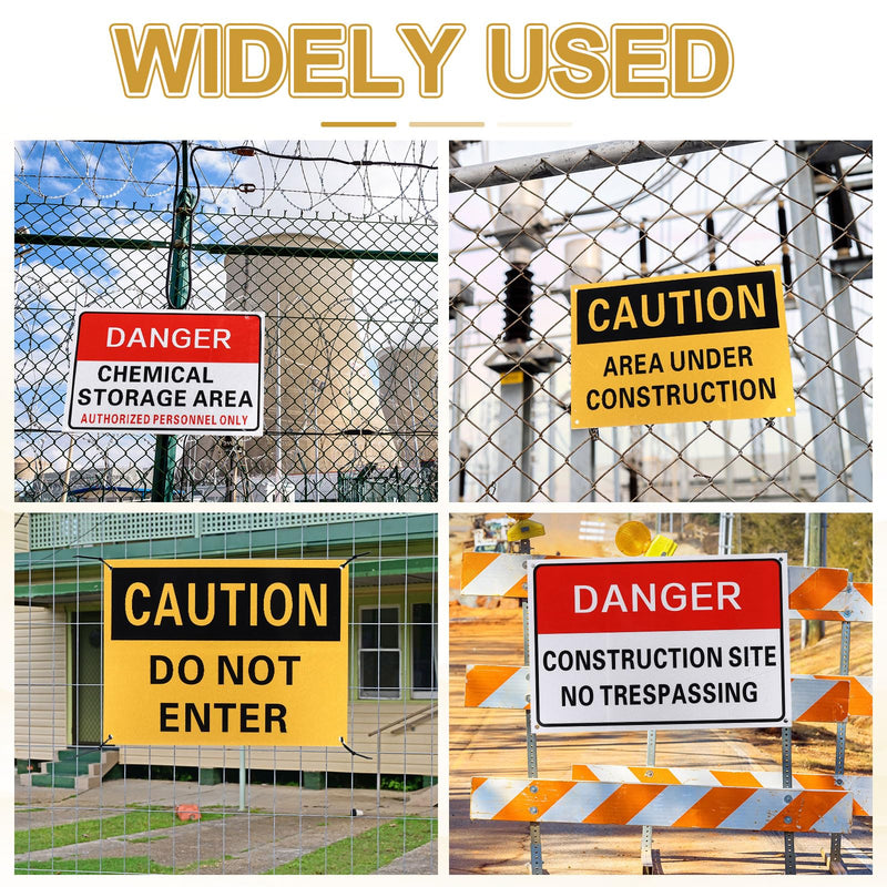 PATIKIL Caution Do Not Enter Sign 14 x 10 Inch, 2 Pcs Plastic Danger Do Not Enter Signs for Industrial Areas Storage Facilities Chemical, Black on Yellow & Yellow on Black