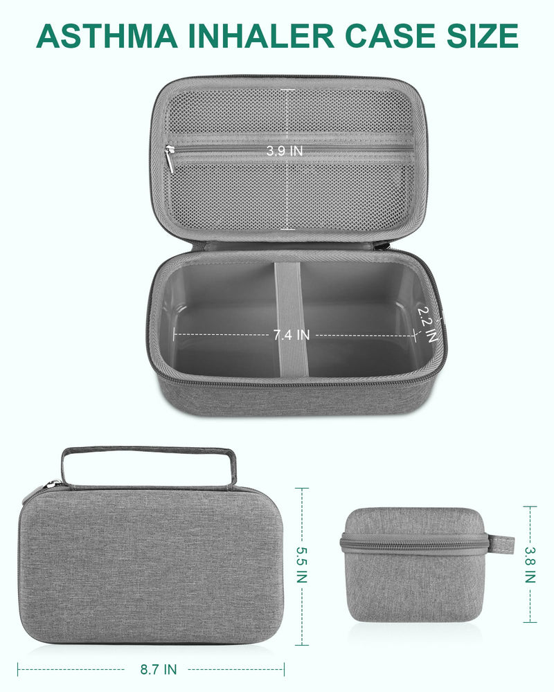 [Australia - AusPower] - Asthma Inhaler Case Portable Nebulizer and Spacer Storage for All Models of Inhalers - Travel Carrying Case for Masks, Inhaler Holder (TRANSPARENT) 
