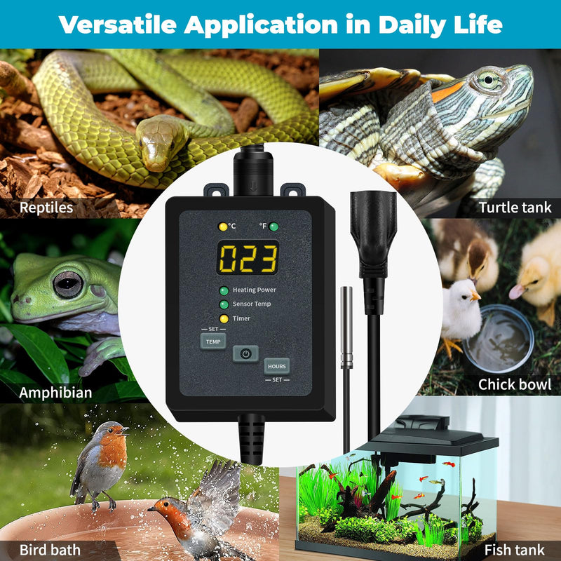 [Australia - AusPower] - SYSAI Digital Thermostat Controller for Reptiles, Seed Germination, Breeding, Incubation and Small Greenhouse, 50-95°F, 1.5A 150W 