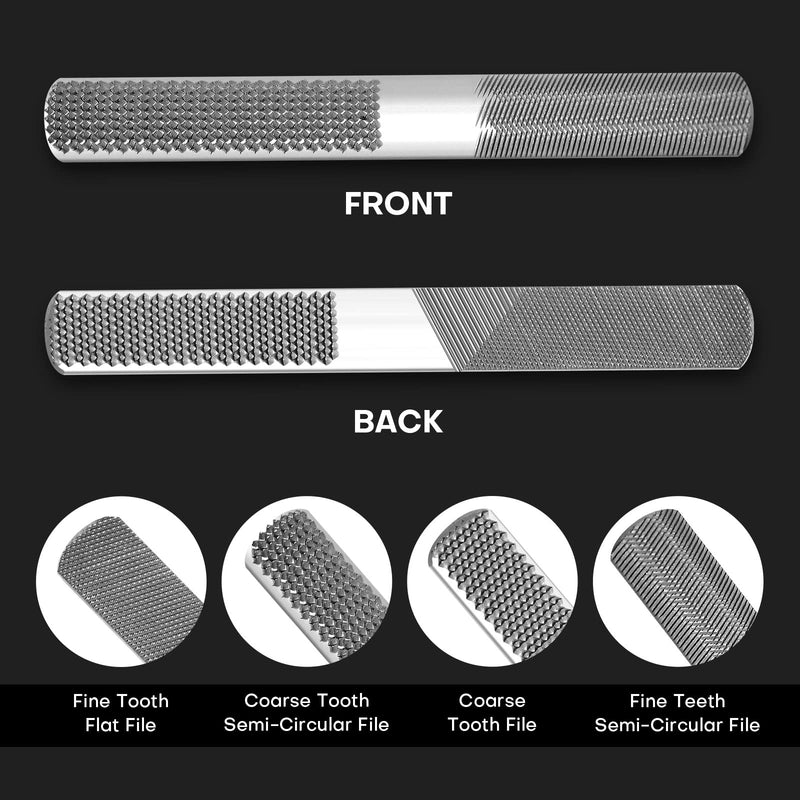 [Australia - AusPower] - 2PCS 8in 4 Way Wood Rasp File, Premium Grade High Carbon Hand File and Round Rasp, Half Round Flat & Needle Files, Multifunctional Hand File for Sharping Wood, Soft Metal, Plastic Tool 2 PC 