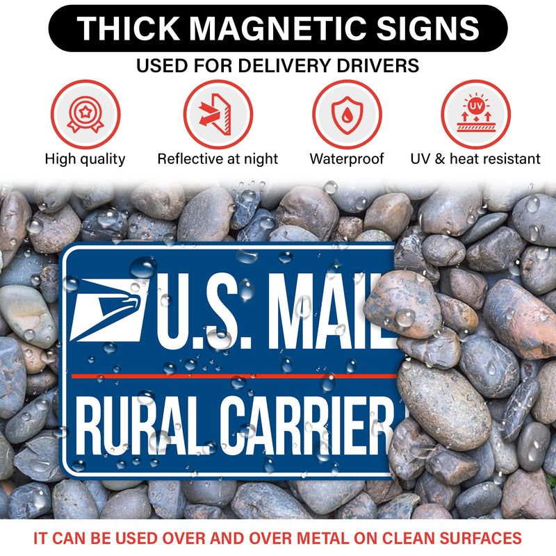[Australia - AusPower] - Lumiere Tech 3 Pack Heavy Duty U.S. Mail Delivery Driver Magnetic Signs Rural Delivery Carrier Magnets 2(12"×8") 1(11"×3") For Cars, SUV, Trucks. Images Subject to Copyright (Blue) Blue 