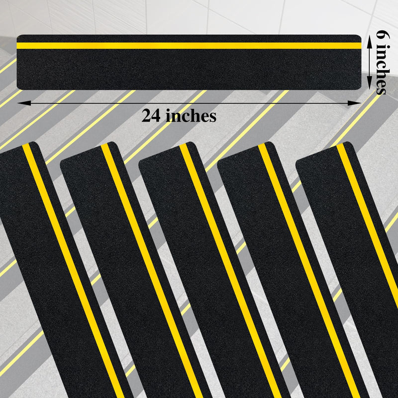 5 Pieces Anti Slip Tape with Reflective Stripe Non Slip Tape Grip Tape for Stairs Anti Slip Traction Tape, 6 by 24 Inches (Reflective)