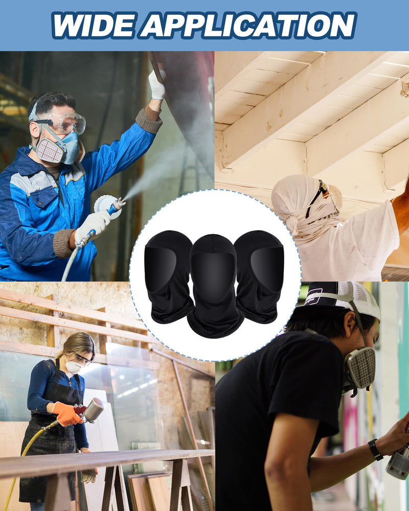 Cuffbow Painters Spray Sock Adult Painters Mask Unisex Head Sock Painting Dust Hood Snug Soft Stretch Head Covering Black 25
