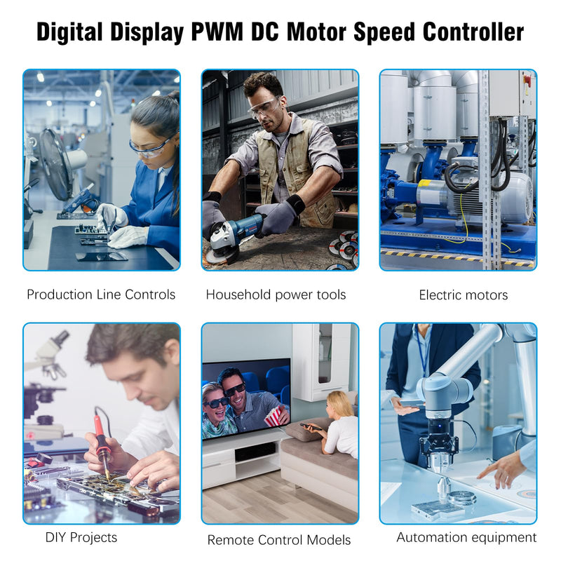 [Australia - AusPower] - DC Motor Speed Controller Binghe 12V Motor Controller PWM Speed Controller Electric Motor Speed Controller Speed Switch Controller DC 6V 12V 24V 48V Compatible with Arduino 