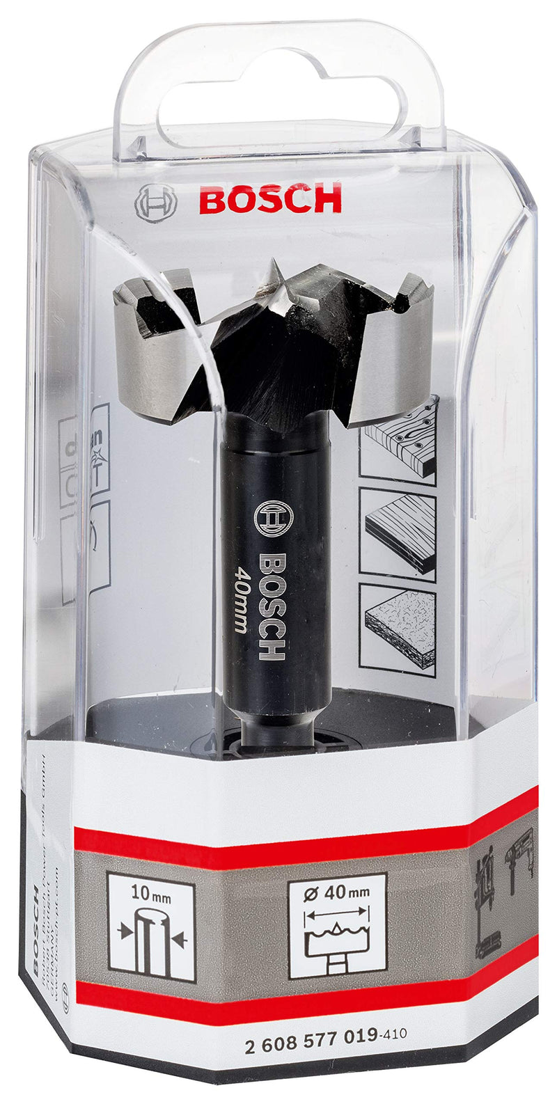 [Australia - AusPower] - Bosch Toothed Forstner Drill Bit, Silver/Black, 40 m Ø 40 mm 