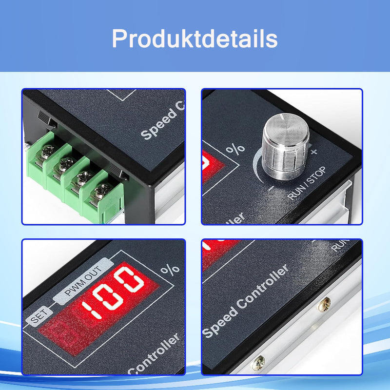 PWM Motor Speed Controller, 6-60V 30A DC Motor Speed Controller | Motor speed controller with LED numerical, speed adjustable stepless regulator motor rotary knob