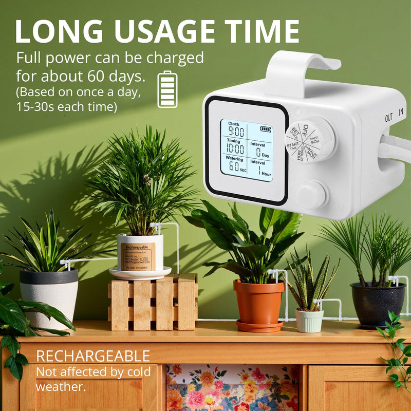 [Australia - AusPower] - Automatic Plant Waterer Indoor Self Watering System, Plant Watering Devices, Automatic Watering System for 15 Potted Plants with Programmable Water Timer, Plant Watering System for Vacation 