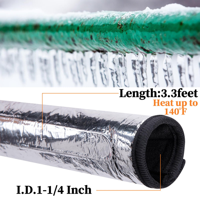 codree 2 Pcs Water Pipe Heat Blanket - 38.5" x 6" Water Pipe Heat Tape - Aluminum Foil Freeze Protection Heating Cable for Metal & Plastic Pipes, 110V, Max Temp 60˚