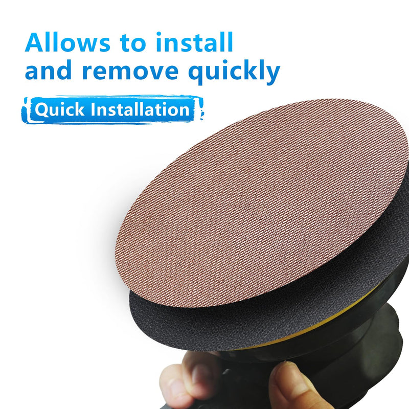 [Australia - AusPower] - GZKTY Sanding Mesh 125 mm Velcro, Pack of 50 Sandpaper Round Mesh, Grit 60/80/120/180/240, Eccentric Sanding Discs, Suitable for Random Orbital Sanders 125 mm 125 mm net 