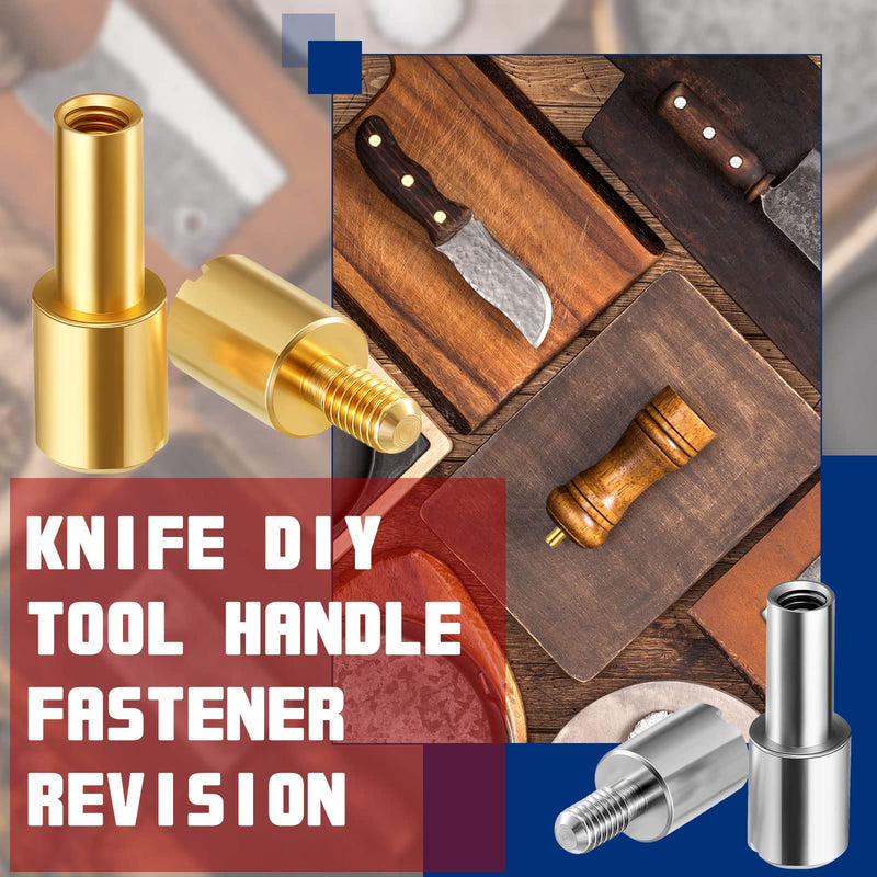 [Australia - AusPower] - 20 Sets Brass Bracket Bolt Fasteners and Stainless Steel Bracket Bolt Fasteners Tactical Lock Rivets Knife Making Supplies Knife Handle Pins Knife Screws for Knife Handles, Head Diameter 6 mm 