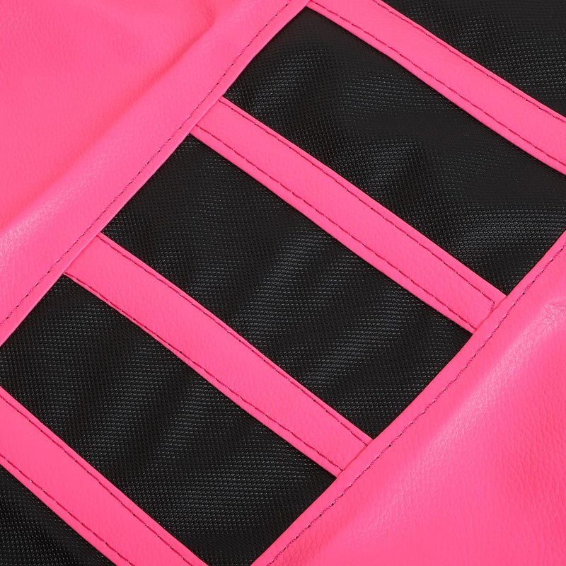 X AUTOHAUX Universal Motorcycle Pit Dirt Bike Faux Leather Soft Seat Cover Anti Slip Seat Cushion Pink Black 1Pcs