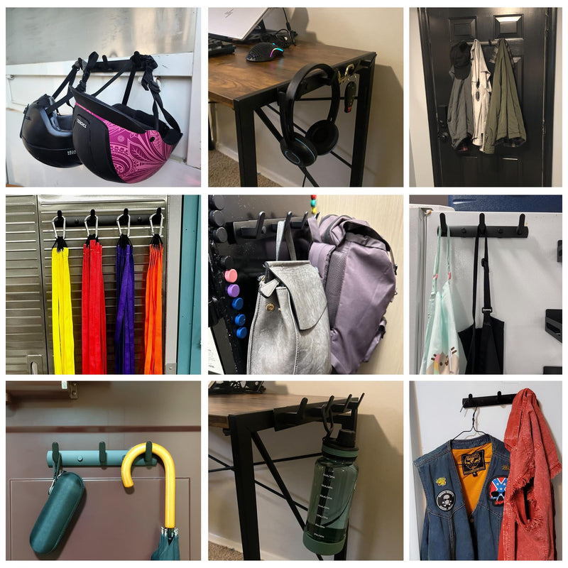[Australia - AusPower] - ULIBERMAGNET Magnetic Hooks,Heavy Duty Coat Magnetic Rack,Strong Rubber Magnetic Hanger for Refrigerator,Metal Cabinet,Hanging Coat, Towel, Bag, Backpack(Matte Black/4 Hooks) Black Magnetic Rack with 4 Hooks 