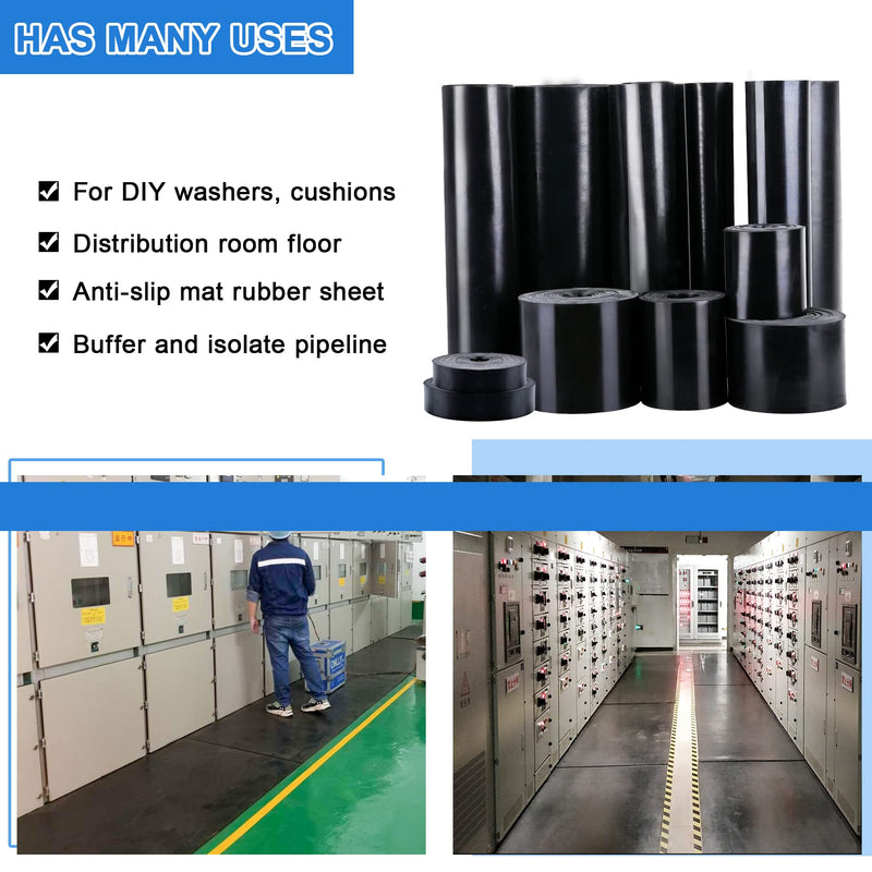 Neoprene Rubber Sheet - 1/8 Inch Thick x 1 Inch Wide x 10 Feet Long Neoprene Rubber Strips Rolls for DIY Gaskets, Pads, Seals, Crafts, Flooring, Cushioning of Anti-Vibration, Anti-Slip W:1In x T: 1/8In x L: 10Ft No Adhesive