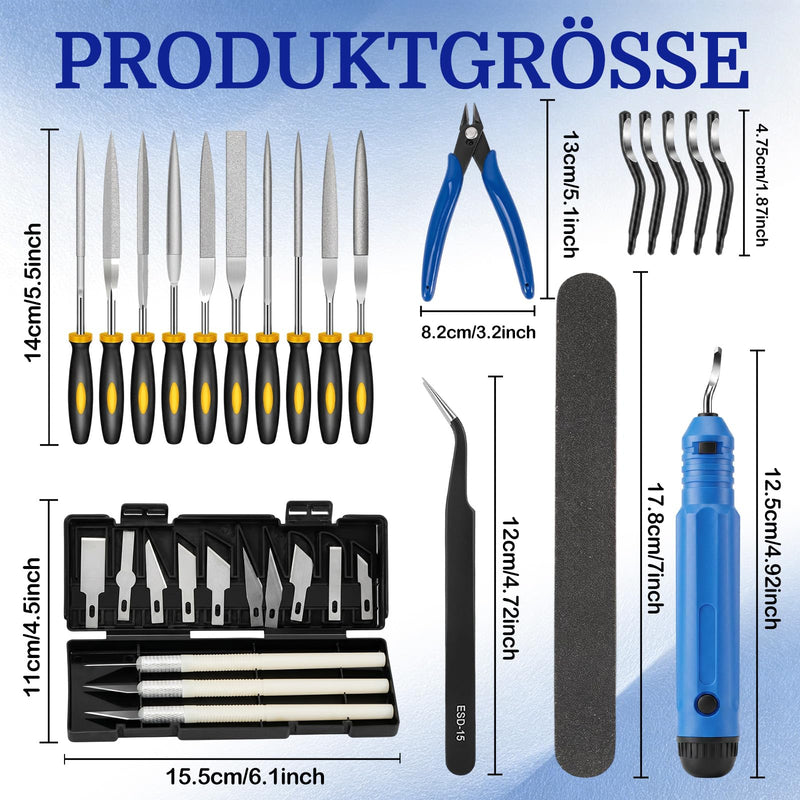 Pack of 32 deburring tools for 3D printers, professional 3D printing accessories, deburring tool, 3D printing tool for DIY, model making, cleaning and polishing