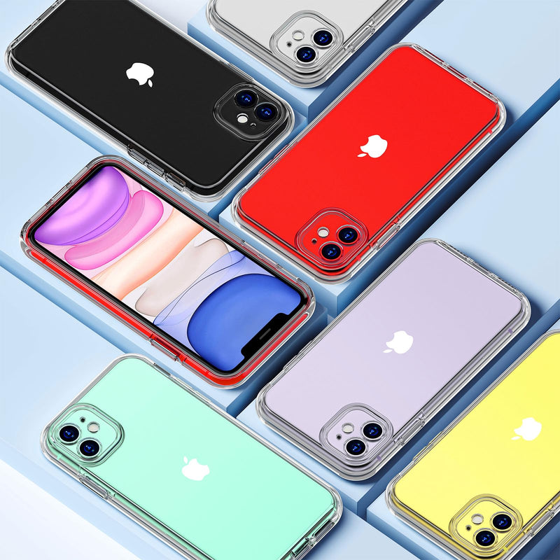 [Australia - AusPower] - COOLQO Compatible with iPhone 11 Case, and [2 x Tempered Glass Screen Protector] for Clear 360 Full Body Coverage Hard PC+Soft Silicone TPU 3in1 Shockproof Protective Phone Cover 111_Clear 6.1 Inch 